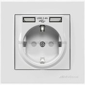 Resim Mutlusan Çift Usb Priz 2.4ah Karavan Usb Priz - Beyaz 