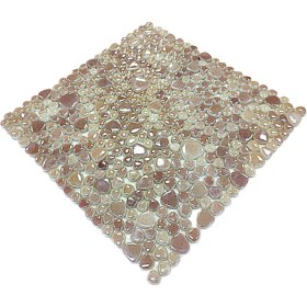 Resim Mutfak Tezgah Arası, Havuz, Banyo, Sauna, Spa, Iç ve Dış Dekorasyonda Tüm Yüzeyler Için, Beyaz Üzerine Püskürtme Bordo, Damla, 31.5X31.5CM. Fileli Cam Mozaik. (10 File Karo = 1 M2 Fiyatıdır ) 