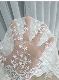 Resim Lüks Tül Perde Grek Zemin Çiçek Desenli- Modern House- 