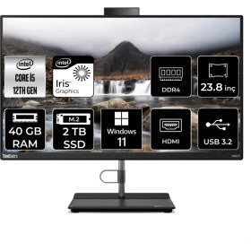 Resim Lenovo Thinkcentre Neo 30A i5 1240P All In One Bilgisayar 40GB RAM 2TB SSD 23.8" FHD Win11 Pro + Per4 USB 12B0002CTXP439 