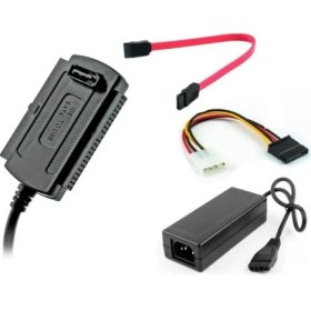 Resim Boblov USB Sata Ide Adaptörlü Çevirici USB To 2.5 / 3.5 / 5.25 Sata Ide Çevirici Kablo 