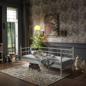 Resim Lalas Daybed Tek Kişilik Sedir Divan Metal Karyola 90x200 