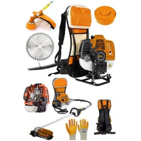 Resim Staxx Power Tx6379cy Benzinli Sırt Tipi Tırpan Çayır Ot Biçme + Yağ + Canavar Başlık 