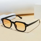 Resim 1 adet GUGM Retro Kare Stil Moda Gözlükleri Kadınlar ve Erkekler için, Dekoratif Metal Menteşeli PC Lens, Anti-Sis Bez Dahil, Parti ve Günlük Kullanım için İdeal 