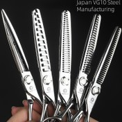 Resim TINMARDA Profesyonel Saç Kesme Makası - Japon VG10 Çelik İncelme ve Balık Kemikleri Kesme Makasları, Ergonomik Tutuşlar, Doğru El Tasarımı ile Hassas İncelme, Bölünmüş Uçlar ve Dağınıklık - Tüm Saç Tipleri için Unisex Saç Stilist Araçları, Saç Kesme Aksesuarları, Şık Metalik Kaplama, Dayanıklı Yapı, Salon Profesyonelleri, Şık Saç Stil, Yüksek Kaliteli Çelik, Salon Sahipleri, Güzellik Salonu, Profesyonel Görünüm, Salon Profesyonelleri Aracı, Salon Sahipleri Ekipmanları 