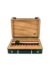 Resim Croco Desen Seyahat Puro Kutusu Humidor İçi Sedir Yeşil 18's 