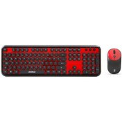 Resim Everest Round Km-6282 Siyah Kırmızı Kablosuz Qmultimedia Klavye + Mouse Set Diğer 