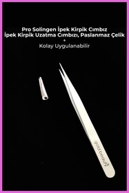 Resim Nera Classy İpek Kirpik Uzatma Cımbızı, Profesyonel Solingen Gold İpek Kirpik Cımbız 