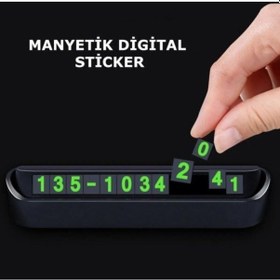 Resim Araç İçi Park Telefon Numarası Numaratör Mıknatıslı Fosforlu 