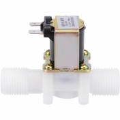 Resim 12v Plastik Solenoid Valf Nc Elektrikli Manyetik Su Akış Vanası 