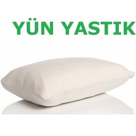 Resim Yün Yastık - Yün Dolgulu Visco Yastık Beyaz 
