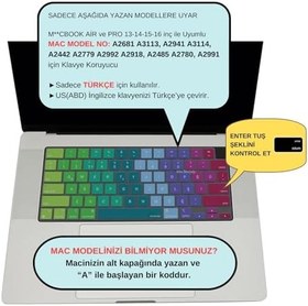 Resim McStorey MacBook Türkçe Q Klavye Koruyucu US Amerikan Return Enter Uyumlu M1-M5 | A2681 A3113 A3240 A3449 A2941 A3241 A2442 A2779 A3426 A3434 A2485 A3429 | Silikon Keyboard Cover Pembe Yeşil 