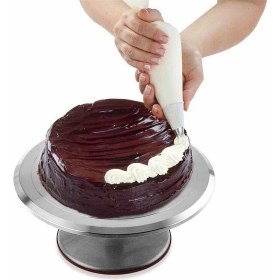 Resim Braventa Collection Epınox Çelik Döner Pasta Hazırlama Standı - Döndürülebilir Pasta Sıvama Standı - 30 cm 