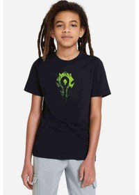 Resim Tshirthane Horde Logo Baskılı Unisex Çocuk Siyah T-Shirt 