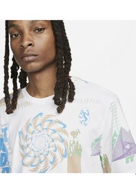 Resim Nike Festival Aop Erkek Beyaz T-shirt Pamuklu Fb9780-100 Beyaz 