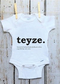 Resim Tuğbababy Baby Teyzeye Özel Baskılı Zıbın Kız Erkek (533427504) Beyaz 