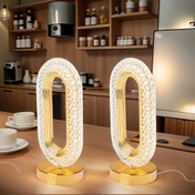 Resim 2'li Paket Modern LED Masa Lambası, Akrilik Tasarım, 3 Renk Seçeneği, Düğme Kontrollü, Sık Pil Değişimi Gerektirmez, Ayarlanabilir Aydınlatma - Ofis, Ev, Yatak Odası ve Oturma Odası Dekoru İçin İdeal | Şık USB Komidin Lambası 