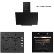 Resim Silverline BO65E4B01 - CS5335B02 - 3481 Flam 60 Siyah Ankastre Set 