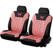 Resim Araba Koltuğu Kılıfı Tam Set, Evrensel Desen Nakış Oto Koltuk Kılıfı Seti Pink 2 Seat As Picture 