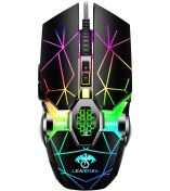 Resim Sones Leaven 7 Tuşlu 4000 Dpı Usb Kablolu Bilgisayar Ofis Aydınlatmalı Rgb Mekanik Oyun Faresi, Kablo Uzunluğu: 1,5 M, Renk: S30 Siyah Diğer 