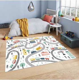 Resim VİVİCAHOME Dijital Baskı Kaymaz Taban Makinede Yıkanabilir Çocuk Odası Halısı Bebek Odası Halısı VCH 