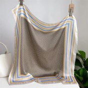 Resim Fernca1 Çizgili Eşarp Ipek Eşarp 70CM Küçük Kare Kafa Bandı Saç Türbanı Kravat Çanta (Yurt Dışından) 