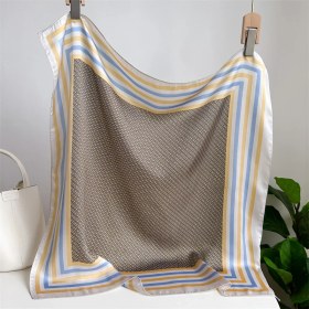Resim Fernca1 Çizgili Eşarp Ipek Eşarp 70CM Küçük Kare Kafa Bandı Saç Türbanı Kravat Çanta (Yurt Dışından) 