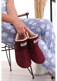 Resim U001 Erkek Kadın Çocuk Ev Pandufu Botu Ev Ayakkabısı Mürdüm 