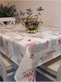 Resim Başak Ev Tekstili(1996) Elyaflı Pvc Muşamba - Desenli Silinebilir Masa Örtüsü BORDO-140 x 160 
