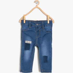 Resim Erkek Bebek Aplikeli Jean Pantolon 