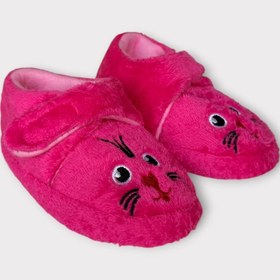 Resim Liger Kız Çocuk Cırtlı Kaydırmaz Taban Anaokulu Kreş Ev Ayakkabısı Panduf FUŞYA 