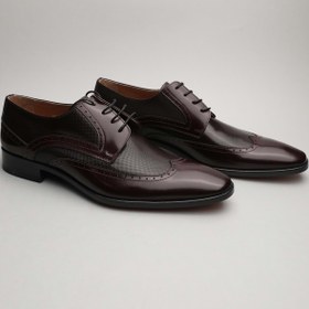 Resim Gondol Erkek Hakiki Deri Klasik Bordo 44 Ttx.150 