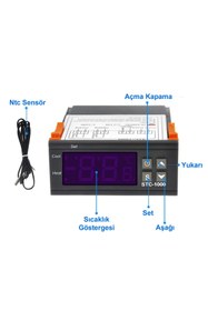 Resim Genel Markalar STC-1000 Sıcaklık Termostatı 220V 10A 110V-220V Isıtıcı Soğutucu Dijital Ekran 10K NTC Sıcaklık Sens 
