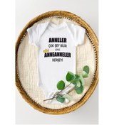 Resim Genel Markalar Unisex Bebek Beyaz Renk Anneler Çok Şey Bilir Ama Anneanneler Her Şeyi Baskılı Bebek Body Zıbın 
