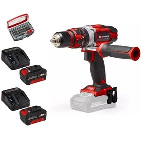 Resim Einhell TE-CD 18/48 Li-ı Akülü Darbeli Vidalama + 2 X 4 Ah Akü + 32 Parça Uç Seti 