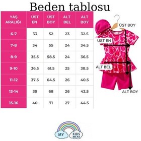 Resim My Kids Wear Üç Parça Kız Çocuk Boneli Mayo Koyu Pembe 