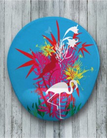 Resim Filamingo Renkli Oval Bilek Destekli Mouse Pad Mousepad 