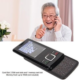 Resim Kilidi açılan kayar telefon, 2 G GSM, pil, 1200 mAh, güçlü ses, büyük düğme, çift kart, yaşlı çocuklar için cep telefonu, kilidi açılan cep telefonu, siyah 