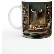 Resim Boğa Burcu Baskılı Kahve Kupası - Zodyak Kütüpanesi Vs1 