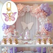Resim 36 adet Kelebek Anahtarlık Hediye Seti, 12 adet Akrilik Mor Anahtarlıklar, 12 adet Kahverengi Kartlar ve 12 adet Organza Çekme Torbalar, Metal ve Plastik, Cinsiyet Açıklama, Doğum Günü, Düğün, Noel Partileri, Ev ve Mutfak Parti Hediyeleri için Mükemmel 