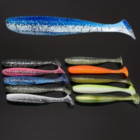 Resim 10 adet Yumuşak Balık Yemi: Bu Tuzlu/Serbest Su Yemleri Seti ile Bass, Alabalık, Kızılgöz ve Daha Fazlasını Yakalayın! 