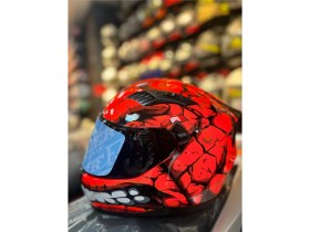 Resim RSV Fazer Siyah Vizör Fantastic Red Shinny Full Face Güneş Vizörlü Motosiklet Kaskı 