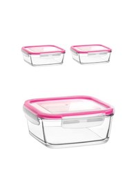 Resim Lav Fresco Cam Saklama Kabı Seti 3 Adet 2 Farklı Boy Çok Renkli 