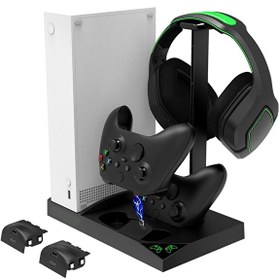 Resim Xbox Series S 4'ü 1 Arada 2 Adet 1400 mAH Pil Soğutucu Göstergeli Fanlı Dock Stand 