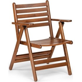 Resim London Katlanır Sandalye - 2 Kademeli Ahşap Bahçe,balkon Sandalye Ceviz 