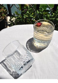 Resim 6'lı Cam Meşrubat Bardağı Su Kokteyl Soğuk Kahve Bardak 340 Ml 