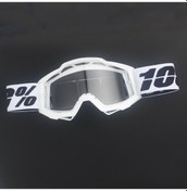 Resim Jzcat 100% Motosiklet Gözlükleri Açık Hava Bisiklet Kaskı Spor Gözlükleri Motosiklet Gözlükleri - Beyaz Çerçeve Şeffaf Lensler 