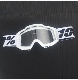 Resim Jzcat 100% Motosiklet Gözlükleri Açık Hava Bisiklet Kaskı Spor Gözlükleri Motosiklet Gözlükleri - Beyaz Çerçeve Şeffaf Lensler 