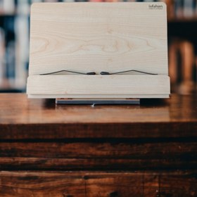Resim İsfahan TA Kitap Okuma Standı Masaüstü Ahşap Kuran Rahlesi Tablet Tutucu 