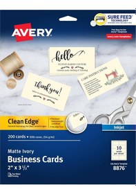 Resim Avery Basılabilir Kartvizitler, Mürekkep Püskürtmeli Yazıcı, 200 